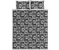 Grey African Adinkra Symbols Print Quilt Bed Set