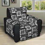 Grey African Adinkra Symbols Print Recliner Protector