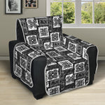 Grey African Adinkra Symbols Print Recliner Protector