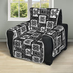 Grey African Adinkra Symbols Print Recliner Protector