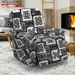 Grey African Adinkra Symbols Print Recliner Slipcover