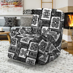 Grey African Adinkra Symbols Print Recliner Slipcover