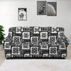 Grey African Adinkra Symbols Print Sofa Cover