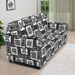 Grey African Adinkra Symbols Print Sofa Cover