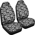 Grey African Adinkra Symbols Print Universal Fit Car Seat Covers