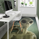 Grey Alien 3D Print Area Rug