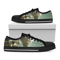 Grey Alien 3D Print Black Low Top Sneakers