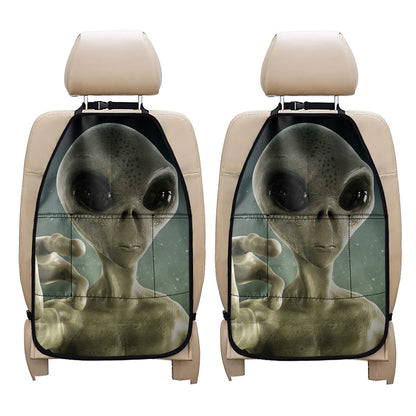 Grey Alien 3D Print Car Seat Organizers