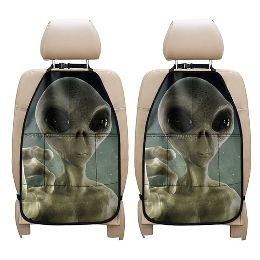 Grey Alien 3D Print Car Seat Organizers