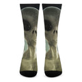 Grey Alien 3D Print Crew Socks