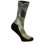 Grey Alien 3D Print Crew Socks