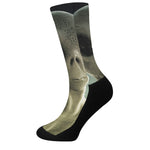 Grey Alien 3D Print Crew Socks