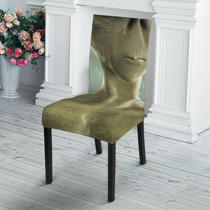 Grey Alien 3D Print Dining Chair Slipcover