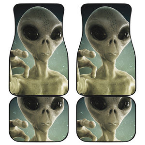 Grey Alien 3D Print Front and Back Car Floor Mats