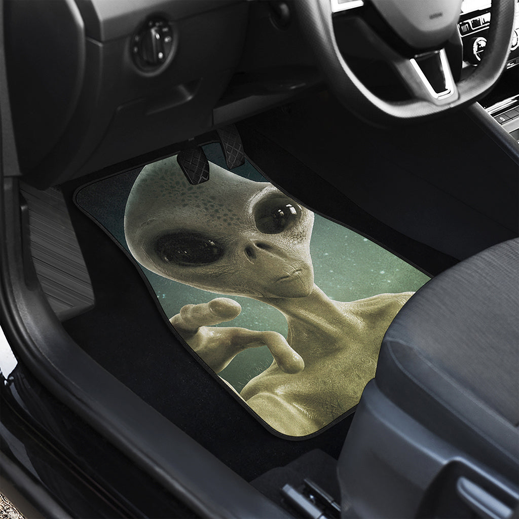 Grey Alien 3D Print Front and Back Car Floor Mats