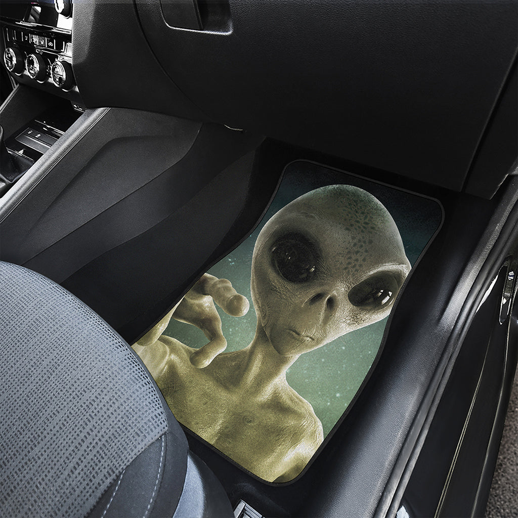 Grey Alien 3D Print Front and Back Car Floor Mats