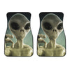 Grey Alien 3D Print Front Car Floor Mats