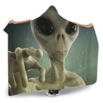 Grey Alien 3D Print Hooded Blanket
