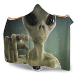 Grey Alien 3D Print Hooded Blanket
