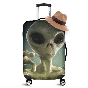 Grey Alien 3D Print Luggage Cover