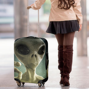 Grey Alien 3D Print Luggage Cover