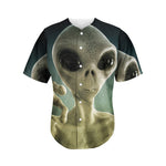 Grey Alien 3D Print Men's Baseball Jersey