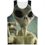 Grey Alien 3D Print Men's Tank Top