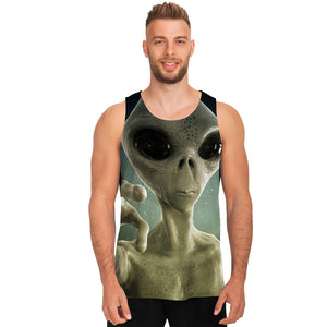 Grey Alien 3D Print Men's Tank Top