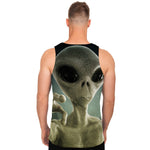 Grey Alien 3D Print Men's Tank Top