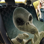 Grey Alien 3D Print Pet Car Back Seat Cover