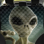 Grey Alien 3D Print Pet Car Back Seat Cover