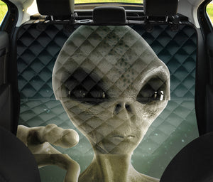 Grey Alien 3D Print Pet Car Back Seat Cover