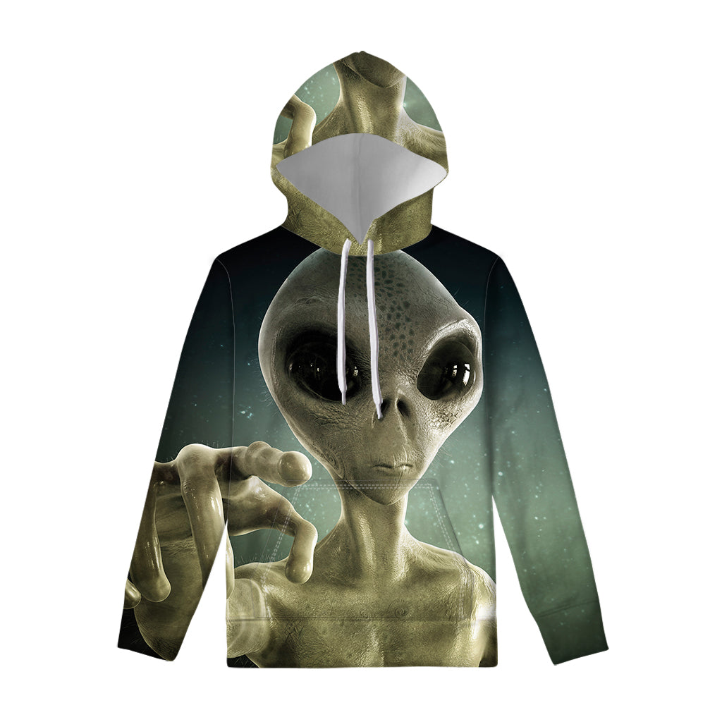 Grey Alien 3D Print Pullover Hoodie