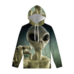 Grey Alien 3D Print Pullover Hoodie