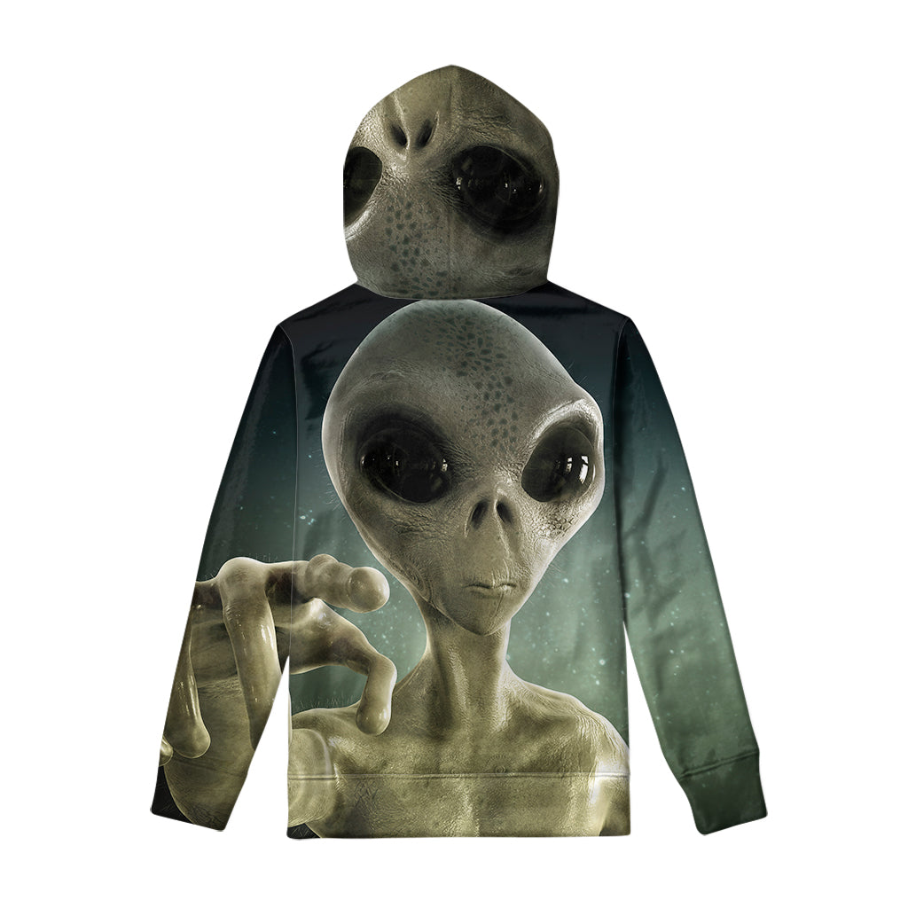 Grey Alien 3D Print Pullover Hoodie