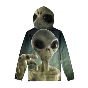 Grey Alien 3D Print Pullover Hoodie