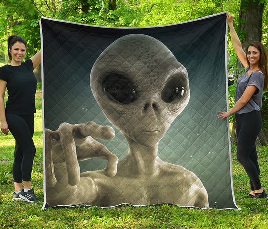 Grey Alien 3D Print Quilt