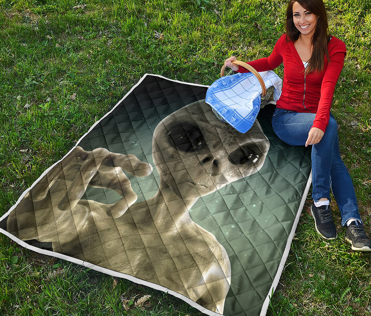 Grey Alien 3D Print Quilt