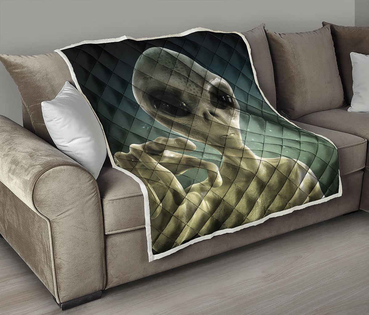 Grey Alien 3D Print Quilt