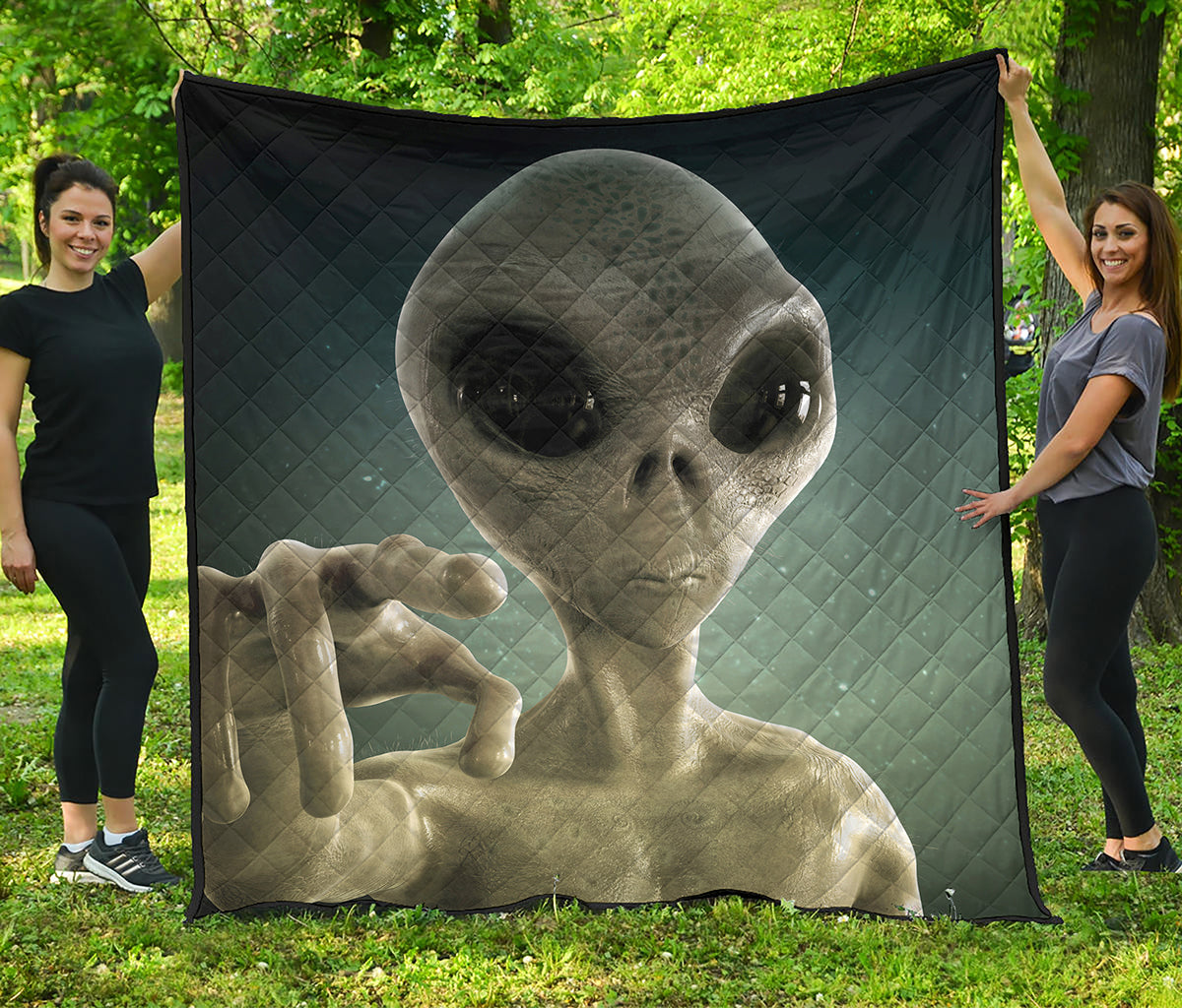 Grey Alien 3D Print Quilt