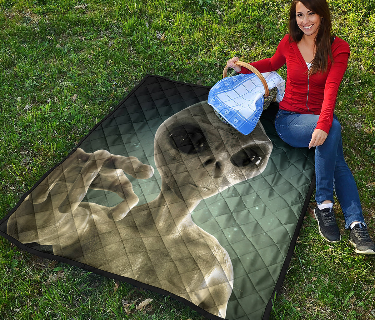 Grey Alien 3D Print Quilt