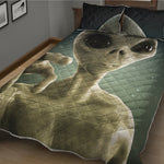 Grey Alien 3D Print Quilt Bed Set