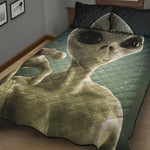 Grey Alien 3D Print Quilt Bed Set
