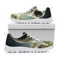 Grey Alien 3D Print White Running Shoes