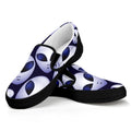 Grey Alien Face Pattern Print Black Slip On Sneakers