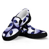 Grey Alien Face Pattern Print Black Slip On Shoes