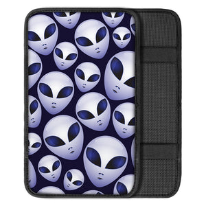 Grey Alien Face Pattern Print Car Center Console Cover