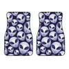 Grey Alien Face Pattern Print Front Car Floor Mats