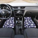 Grey Alien Face Pattern Print Front Car Floor Mats