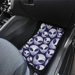 Grey Alien Face Pattern Print Front Car Floor Mats